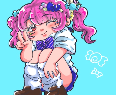 可愛いデフォルメイラスト描きます レトロやポップなど様々な絵柄対応できます！ イメージ1