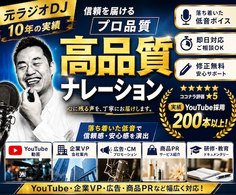 元ラジオDJの落ち着いた声でナレーションを届けます イメージ1
