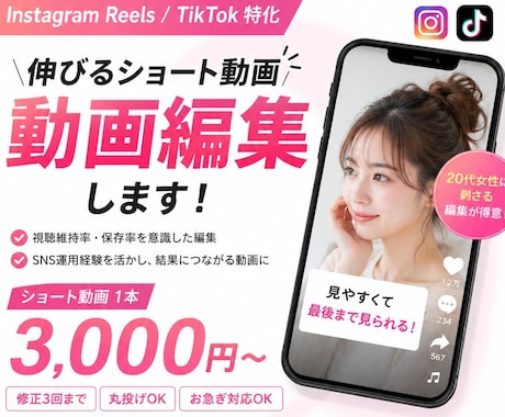 伸びるショート動画を制作いたします Instagram Reels／TikTokに特化 イメージ1