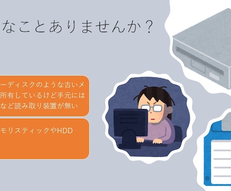 古いメディアからデータを取り出します 読み込み装置が手元に無い古いメディアのデータを取り出し イメージ2