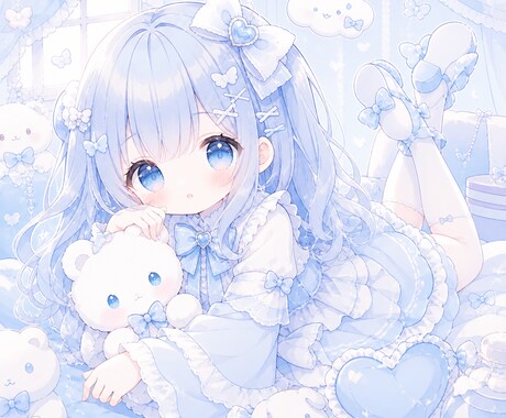ふんわり水色パステルのSNSアイコン作ります オリジナルアイコンを制作します。 イメージ2