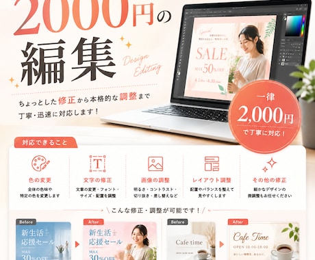 デザイン修正を迅速対応します ちょっとした修正からデザイン改善まで対応。 イメージ1