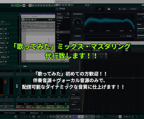 歌ってみたのミックス・マスタリング致します 歌ってみた初心者の方へ。お求めやすい価格で。 イメージ1