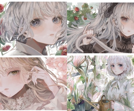 SNSアイコン、ヘッダー等描きます 繊細綺麗な厚塗りであなただけの雰囲気のあるアイコンに イメージ2