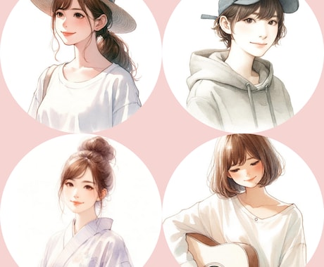 残り3名様　特別価格おしゃれ水彩画アイコン描きます ♡商用利用OK♡カラーオプション無料♡〜5日のスピード納品 イメージ2
