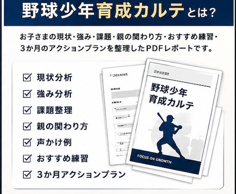 野球少年の伸ばし方を分析します 野球少年の強み・課題・練習を見える化 イメージ2