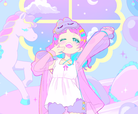 絵本風ポップな1枚絵•SNSアイコンお描きします イメージ1