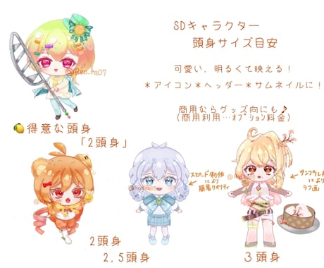 最短3日！【SDキャラクター】可愛く描きます お安く提供！商用利用(収益化済ch/グッズ)/SNS利用など イメージ1