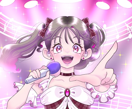 歌ってみた・配信サムネ用の一枚絵イラスト描きます 可愛い×地雷系女子〜ダーク系◎／サムネ／アニメ塗り／商用OK イメージ2
