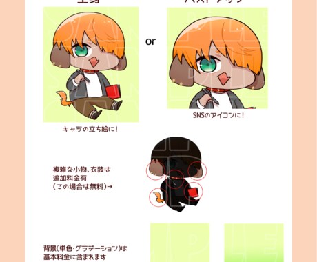 動きのある！可愛いデフォルメイラストお描きします 各SNSのアイコンやなどのイラスト作成をしております！ イメージ2