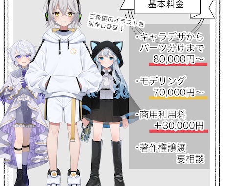 VTuber向け！オリジナルモデルの制作いたします live2Dイラスト＋PRO監修モデリング イメージ2