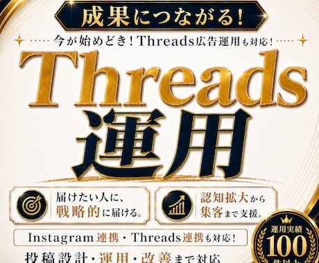成果につながる！Threads運用をいたします 今が始めどき！Threads広告運用も対応！インスタ連携も！ イメージ1