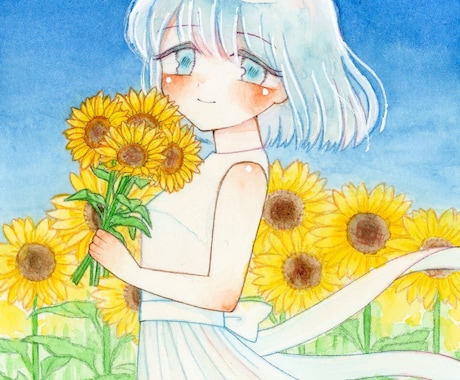 やさしい透明水彩アイコン描きます 透明水彩で、あなただけのやさしい世界を描きます イメージ2