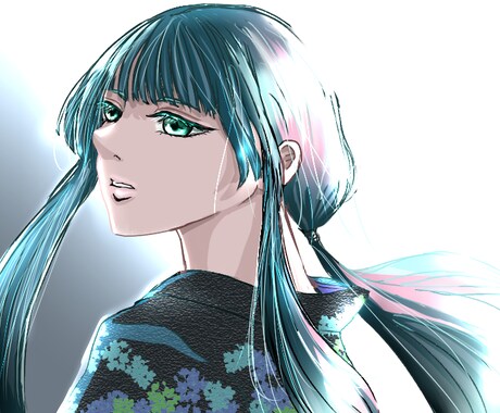顔から胸あたりまでのイラストを描きます 中性的、綺麗め、ミステリアスな絵を描きます。 イメージ1