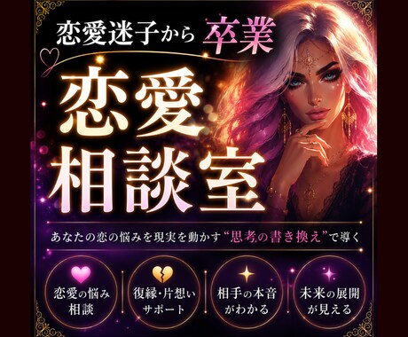 恋導師ミサ様の恋愛相談。沼から救い出します 占いじゃなくて、現実を動かす“思考の書き換え”で導くわよ イメージ1