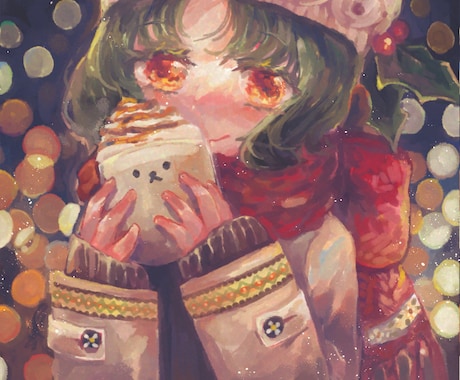 どこか懐かしくかわいい空気感あるイラスト描きます お誕生日絵、印刷物、動画、グラフィックに 【リテイク無制限】 イメージ1