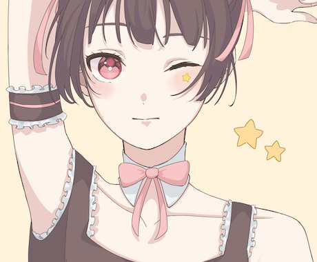 1枚絵やアイコン、ヘッダーなどのイラストを描きます 女性キャラ男性キャラどちらでも！クールな女性キャラが得意です イメージ1