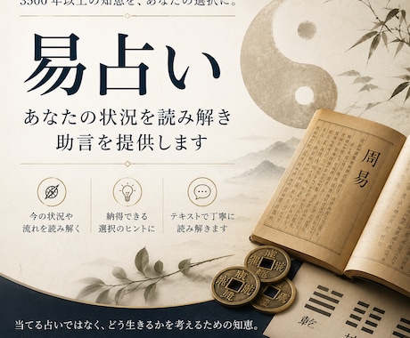 易占い｜あなたの状況を読み解き助言を提供します 占い結果だけでなく、「なぜ」まで丁寧に。 イメージ1