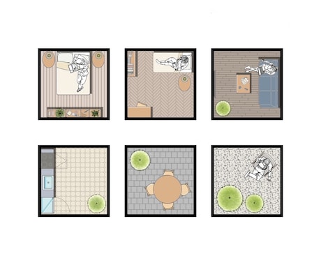 親しみやすい手描き風間取り図作成します 広告やWEBに活用ください。家具や床材の希望も対応します。 イメージ2
