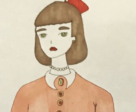 お洒落な女の子描きます レトロでちょっと不思議な女の子 イメージ1