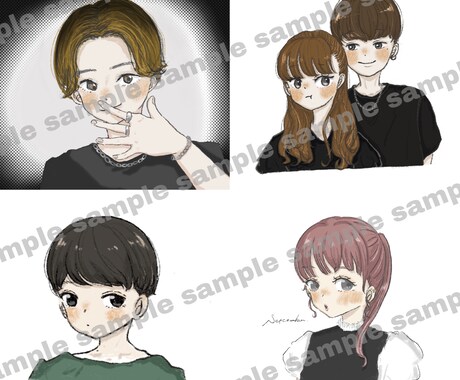 SNSのアイコンや、背景に、贈り物に描きます あなただけのsnsのアイコンを描きます イメージ2