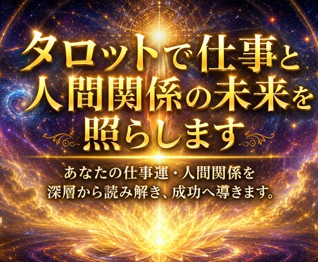 タロットで仕事と人間関係の未来を照らします あなたの仕事運・人間関係を深層から読み解き、成功へ導きます。 イメージ1
