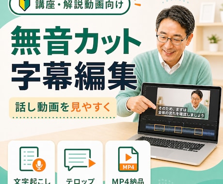 話し動画を読みやすい字幕付きに編集します イメージ1