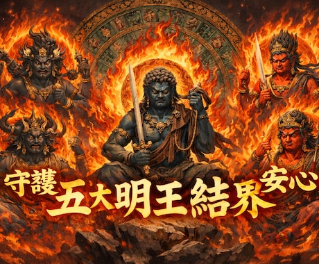 強力✨「✡五大明王 結界」を張り徹底的に守護します 悪霊・生霊・呪い・呪詛・サイキックアタックから強固に守護⚡ イメージ1
