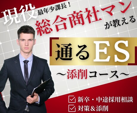 ES(エントリーシート）の作成/添削します 通るES、受かる面接のサポートをします！ イメージ1