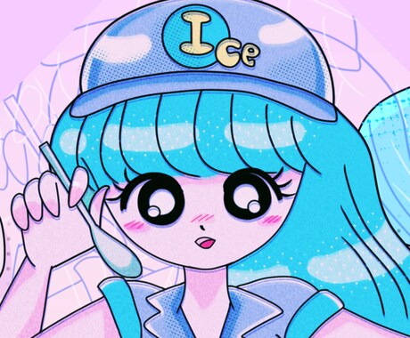 値下げ中！◆レトロポップなイラスト描きます 商用利用可！グッズのイラストやSNSのアイコンなど！ イメージ1