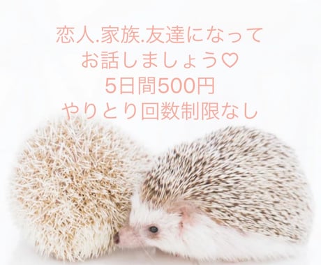 ワンコインで5日間お話し聞きます 家族、友人、恋人にも(*´꒳`*)ご要望お聞かせください! イメージ1