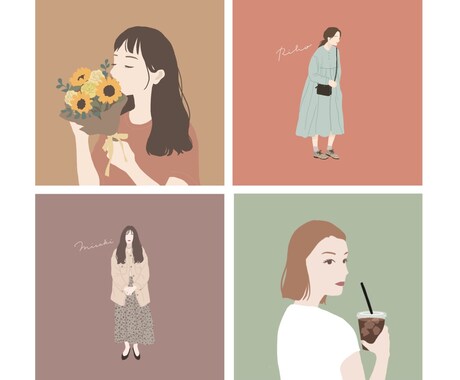 SNSに！シンプルおしゃれなアイコン描きます トレンドのニュアンスカラー♪お顔を見せたくない方にも◎ イメージ1