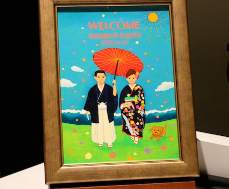 世界にひとつだけのウェルカムボードお作りします おふたりの大切な想いを一枚の絵に込めたウェルカムボード イメージ1