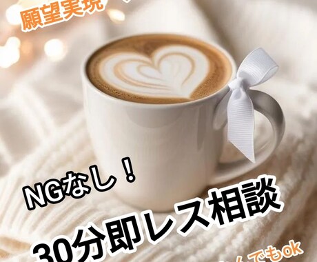 30分間即レス、なんでも相談できます NGなし安心して好きなだけ相談。チャット回数制限なし！ イメージ1