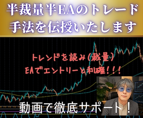 半裁量半EAのトレード手法を伝授いたします トレンドを読みEAをセットする自動売買トレードツールです イメージ1