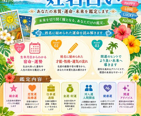 姓名判断運勢占います 名前、生年月日に秘められた本当のあなた。 イメージ1