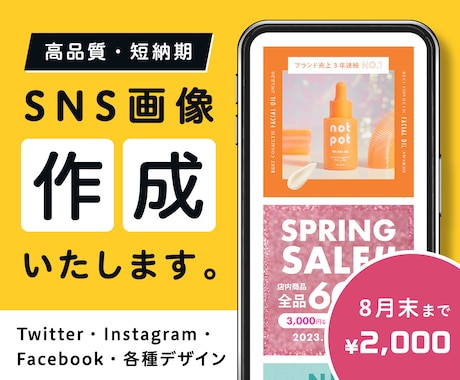 現役広告代理店デザイナーがSNS用画像を制作します 各種SNSのヘッダー画像や投稿用画像までお気軽にご相談下さい イメージ1