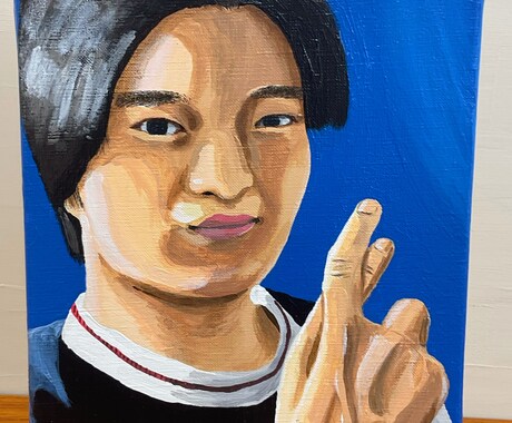 キャンバスにあなたや友人の似顔絵を描きます アクリルガッシュで個性的かつ似ています。 イメージ2