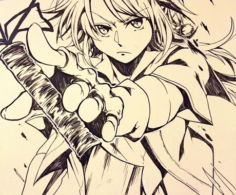 漫画風白黒イラスト作成致します 力強くメリハリのついたイラストをお求めの方は是非！ イメージ1