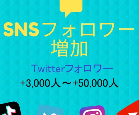 Twitterのフォロワー3000人以上増やします 【保証有・減少率低】希望のアカウントのフォロワー増やします イメージ1