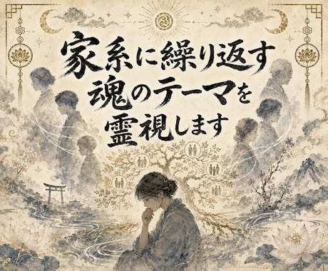 家系に繰り返す魂のテーマを霊視します ご先祖から受け継いだ強みと生き方の癖を読み解く イメージ1