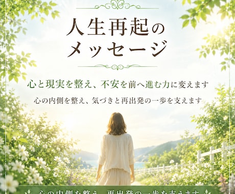 心と現実を整え、不安を前へ進む力に変えます 心の内側を整え、気づきと再出発の一歩を支えます イメージ1
