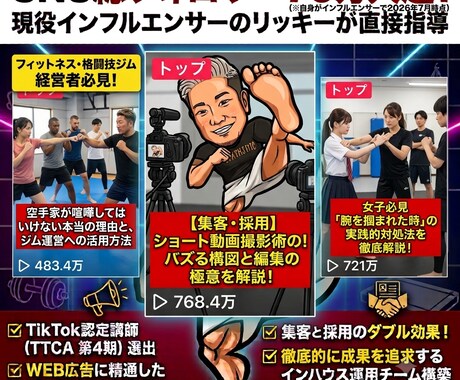 SNSアカウント診断！インフルエンサーが対応します ​フィットネス・格闘技ジムショート動画特化の運用課題を分析！ イメージ2