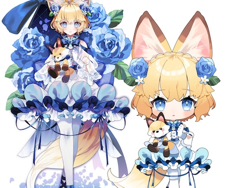Vtuber立ち絵＋SDセット作成します 立ち絵デザインからグッズに使用出来るSDイラストを描きます イメージ2