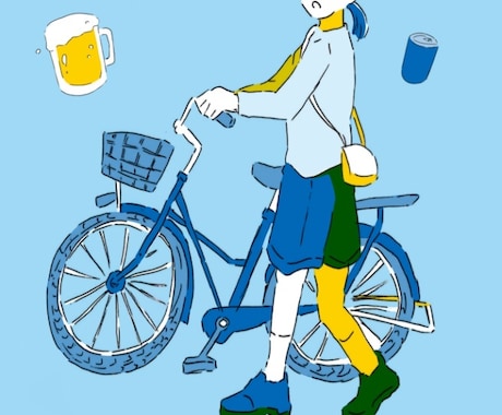ポストカードサイズのイラスト作成します パステルカラー調の可愛いイラスト作成 イメージ2