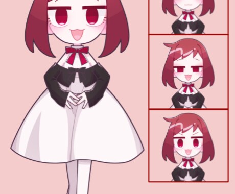 SDキャラ／ミニキャライラスト制作します 1点8,000円～、ポーズ・表情差分対応OK、短納期相談OK イメージ2