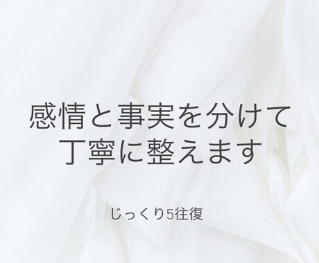 生き方、人間関係の悩みを丁寧に言葉にして整えます 感情と事実を分けて、本音と選択肢を見つけるお手伝いをします。 イメージ1