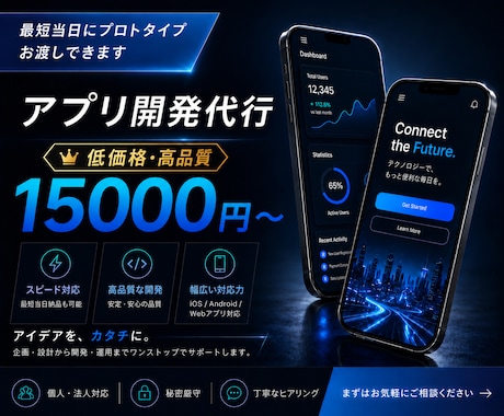 iOS/Android/Webアプリを制作します イメージ1
