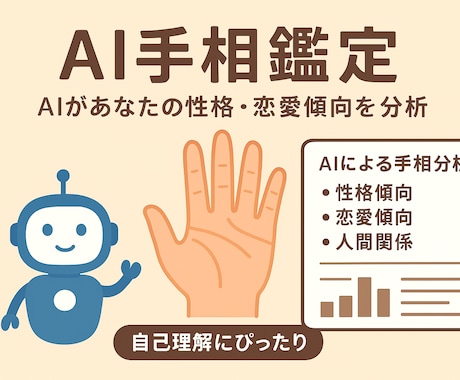 AI手相鑑定  性格・恋愛傾向をAIが読み解きます 魅力・恋愛タイプを分析！科学×占いの新感覚診断 イメージ1