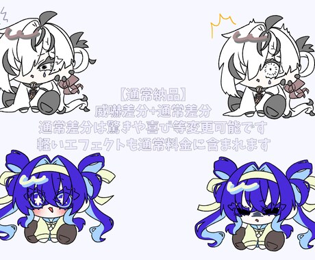 可愛い！威嚇SDイラストお描きします 2キャラ＋差分付き！可愛く威嚇します！ イメージ2